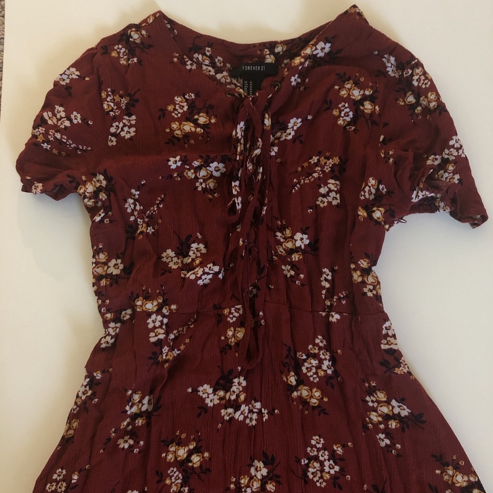 Red floral babydoll dress